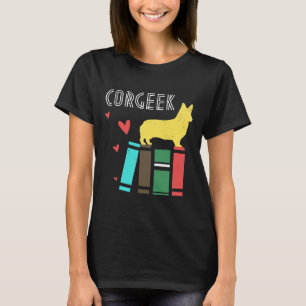Camiseta Impresión divertida Corgi Geek Corgeek Book Design
