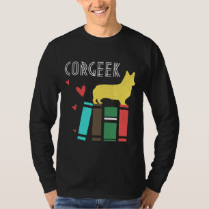 Camiseta Impresión divertida Corgi Geek Corgeek Book Design