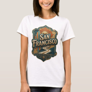Camiseta Impresión dorada atractiva de SAN FRANCISCO