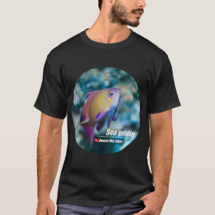 Camiseta Impresión dorada del mar lindo