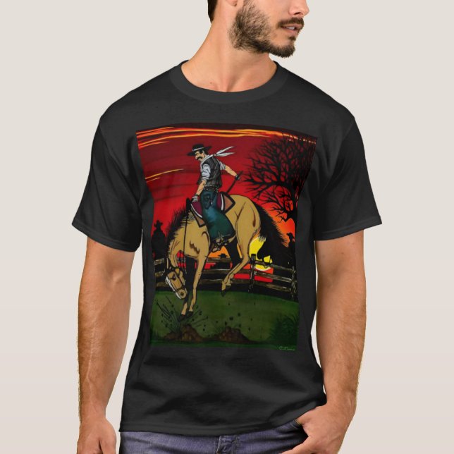 Camiseta Impresión en color "Los Vaqueros". (Anverso)