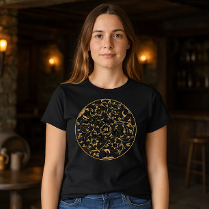 Camiseta Impresión en monograma floral de animales de raza 