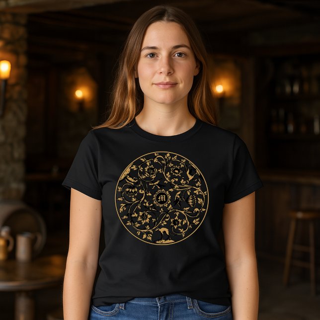 Camiseta Impresión en monograma floral de animales de raza  (Subido por el creador)