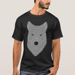 Camiseta Impresión facial de depredador de cabeza de lobo c