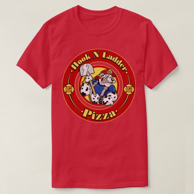 Camiseta Impresión frontal de Hook N Ladder Pizza (Diseño del anverso)