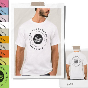 Camiseta Impresión frontal +trasera. Logo de negocios Códig