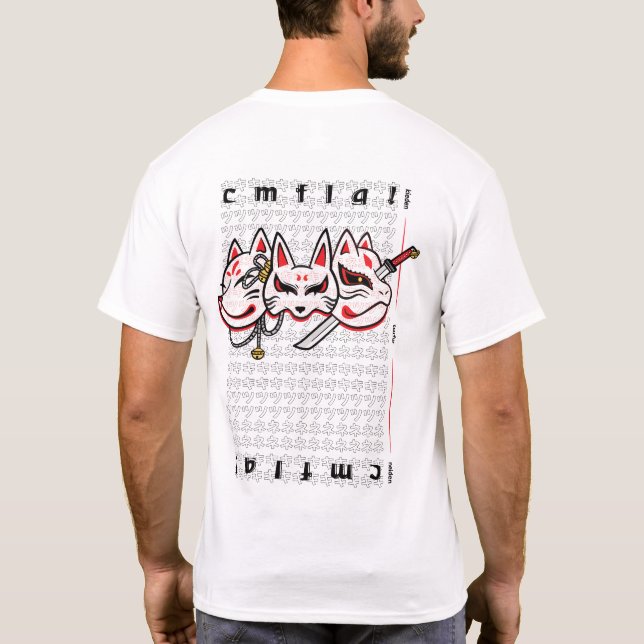 Camiseta [Impresión frontal] Tres Kitsune (Reverso)