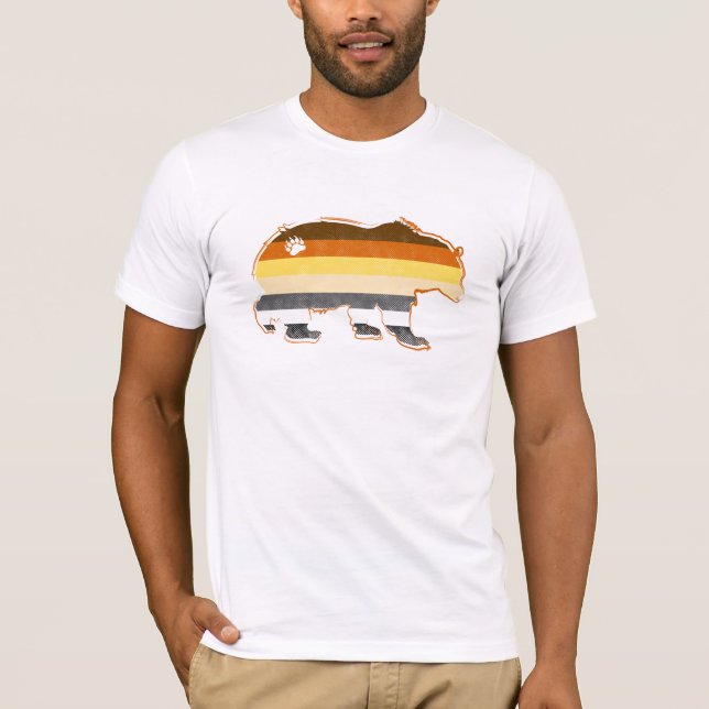 Camiseta Impresión gay para hombre LGBTQ de la pata de oso (Anverso)