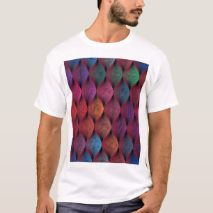 Camiseta Impresión geométrica ondulada multicolor