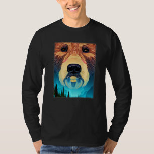Camiseta Impresión gráfica animal con motivos de oso pardo 