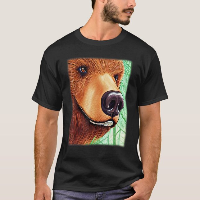 Camiseta Impresión gráfica animal con motivos de oso pardo  (Anverso)