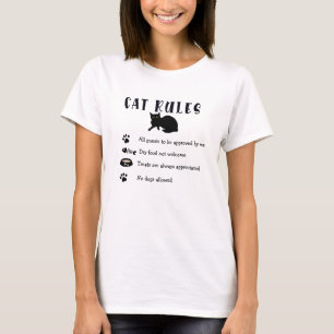 Camiseta Impresión gráfica de reglas de gatos para mujeres 
