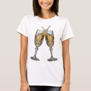 Camiseta Impresión icónica plateada BRINDIS POR LA BUENA SA