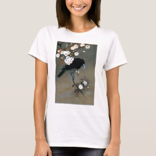Camiseta Impresión japonesa de Woodblock del cuervo y del