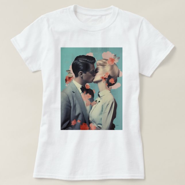 Camiseta Impresión moderna, besos, hombre femenino, amor (Diseño del anverso)