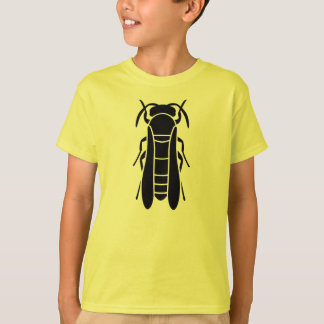Camiseta Impresión negra del insecto de la chaqueta
