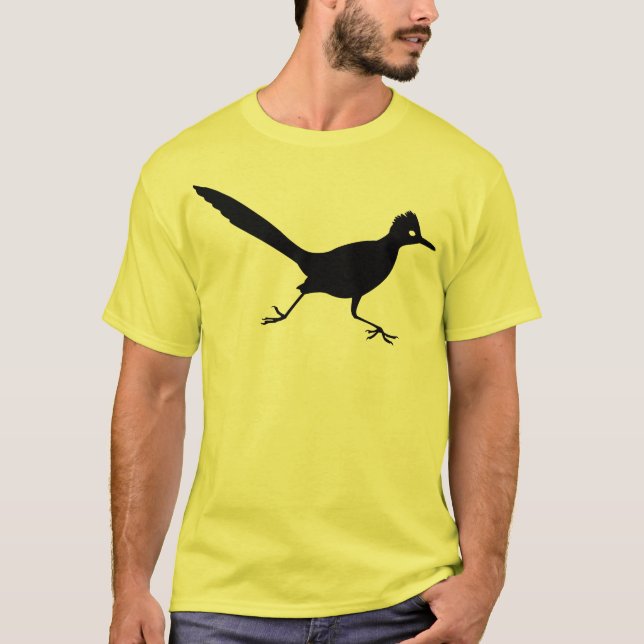 Camiseta Impresión negra del pájaro del Roadrunner (Anverso)