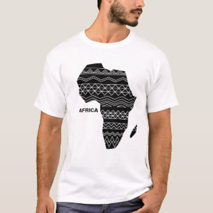 Camiseta Impresión negra en Africa Map