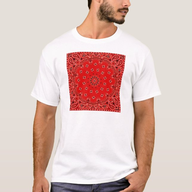 Camiseta Impresión occidental roja de la bufanda del (Anverso)