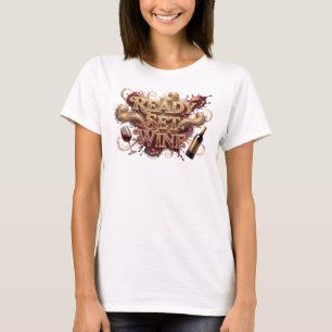 Camiseta Impresión Ocre Divertida LISTO PONER VINO