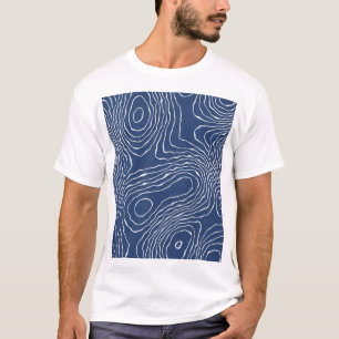 Camiseta Impresión orgánica topográfica de la línea terrest