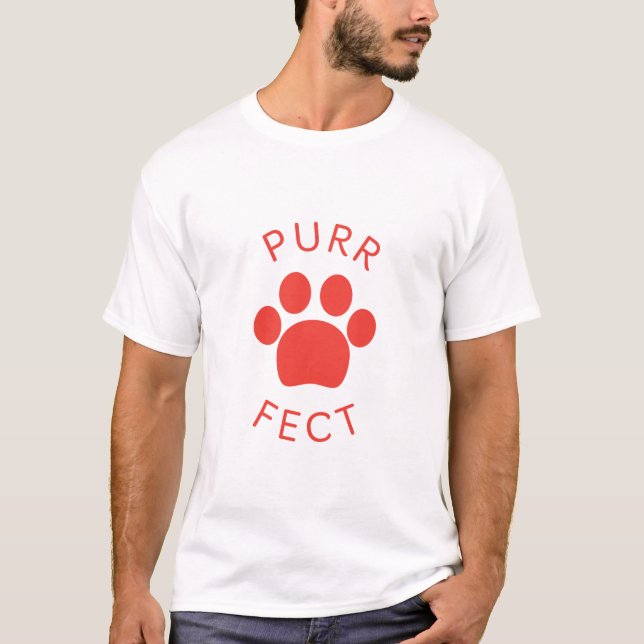 Camiseta Impresión Perfecta De La Pasta De Purr De Gato (Anverso)