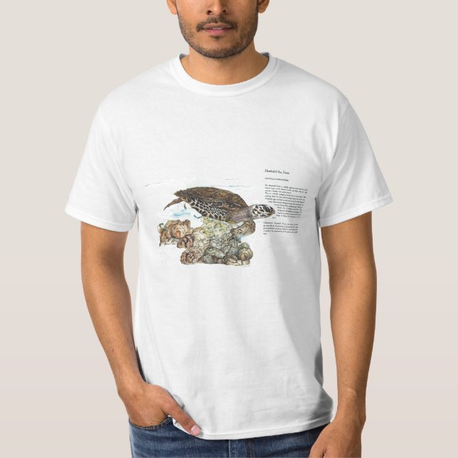 Camiseta Impresión pintada con mano de tortuga en peligro d (Anverso)