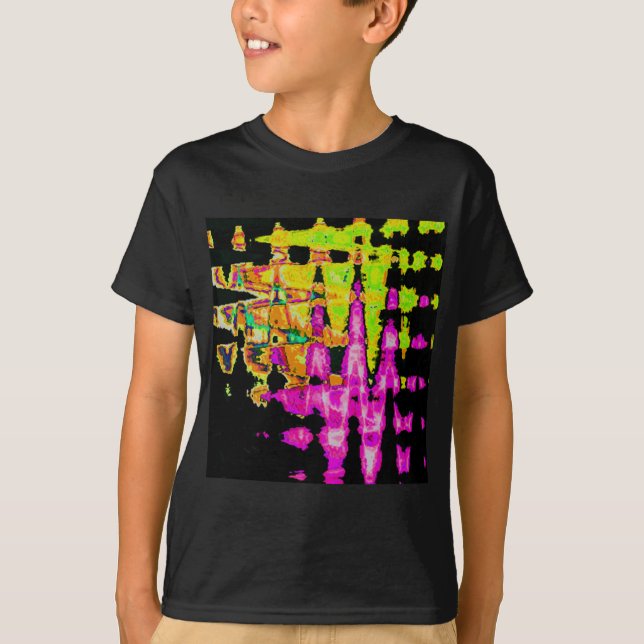 Camiseta Impresión Poster de arte de Neon Glitch Resumen (Anverso)