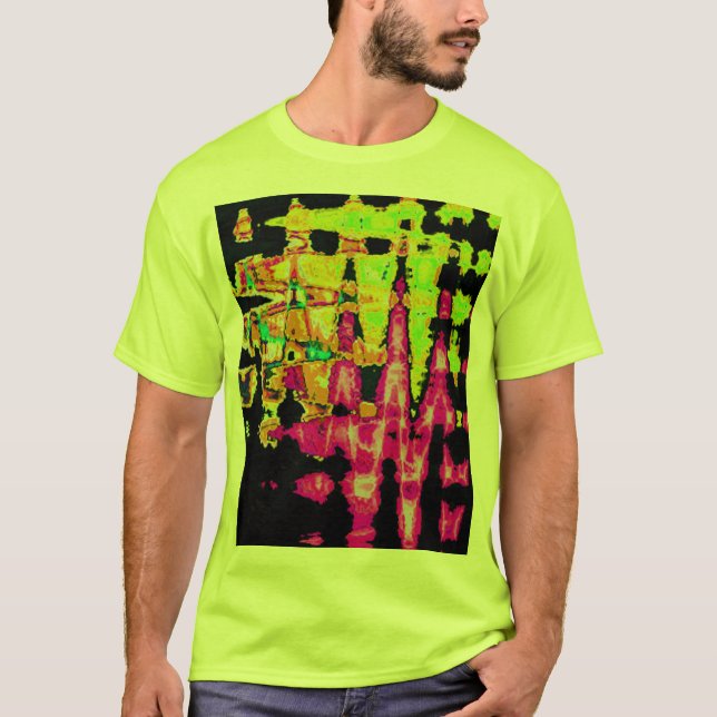 Camiseta Impresión Poster de arte de Neon Glitch Resumen (Anverso)
