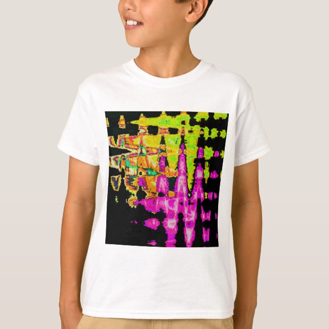 Camiseta Impresión Poster de arte de Neon Glitch Resumen (Anverso)