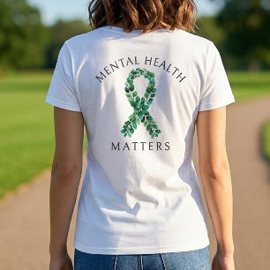 Camiseta Impresión Posterior Botánica Verde Salvia Salud Me