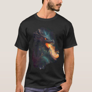 Camiseta Impresión posterior El dragón que respira fuego os