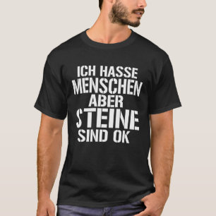Camiseta Impresión posterior Odio a la gente pero las piedr
