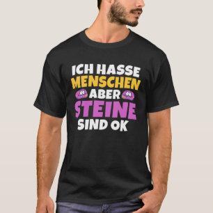 Camiseta Impresión posterior Odio a la gente pero las piedr