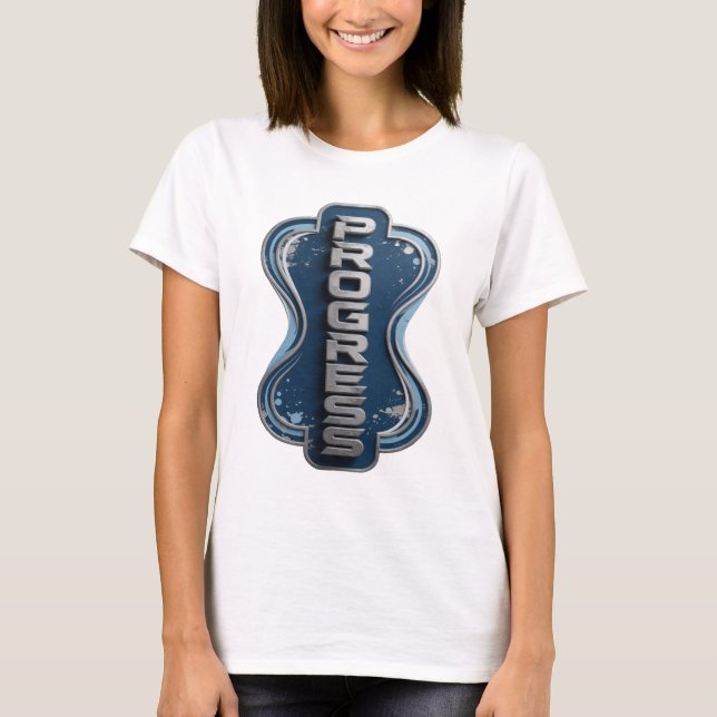 Camiseta Impresión PROGRESO Plata Negrita (Anverso)