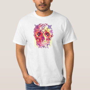 CAMISETA IMPRESIÓN PSICODÉLICA DEL CRÁNEO DEL AZÚCAR