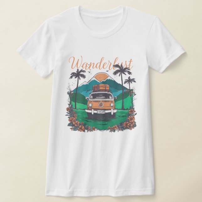 Camiseta Impresión retro de Wanderlust (Distribución)