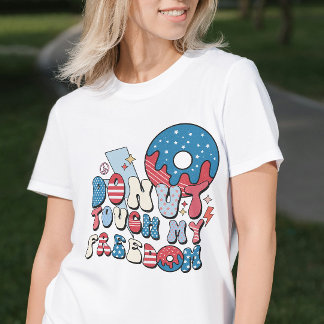 Camiseta Impresión retro "No toques mi libertad" Mujeres
