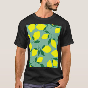 Camiseta Impresión sencilla de fondo verde y limón.