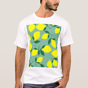 Camiseta Impresión sencilla de fondo verde y limón.