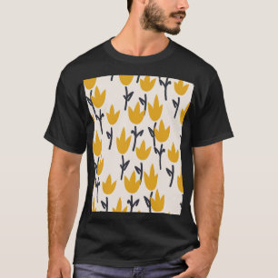 Camiseta Impresión simple de la tela de la flor de tulipán