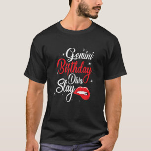 Camiseta Impresión sobre el labio rojo de las mujeres Reina