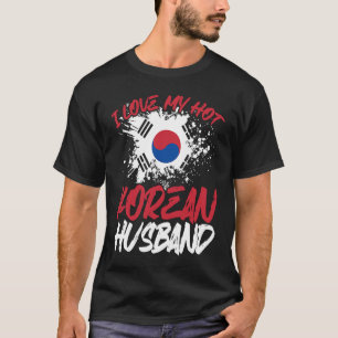 Camiseta Impresión trasera Amo a mi caliente esposo coreano