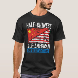Camiseta Impresión trasera mitad china mitad americana comp
