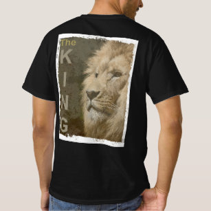 Camiseta Impresión trasera moda de cara de león hombres neg