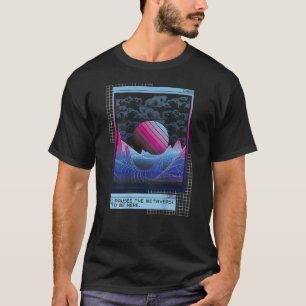 Camiseta Impresión trasera Música Techno Vaporwave EDM fies