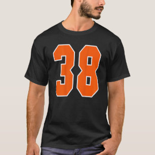 Camiseta Impresión trasera Número de bloque deportivo naran