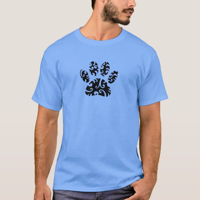 Camiseta Impresión tribal del tatuaje de la pata de perro (Anverso)