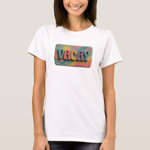 Camiseta Impresión VACAY Azul Verdoso Negrita