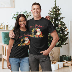 Camiseta Impresión vibrante de Vintage Santa & Gingerbread